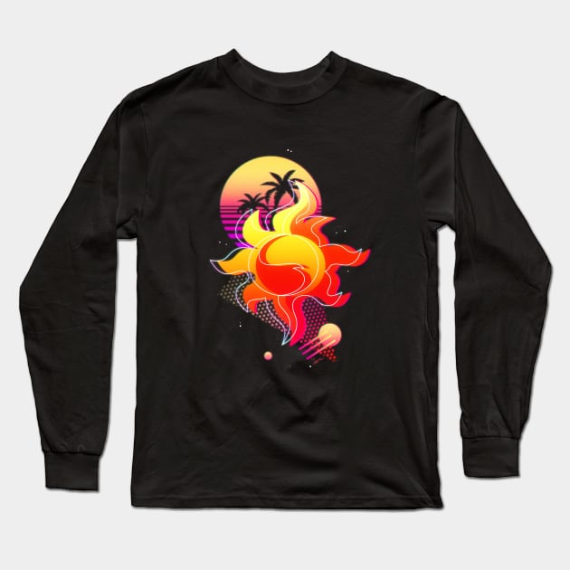 Synthwave Sunset Shimmer Cutie Mark Long Sleeve T-Shirt by Ilona's Store